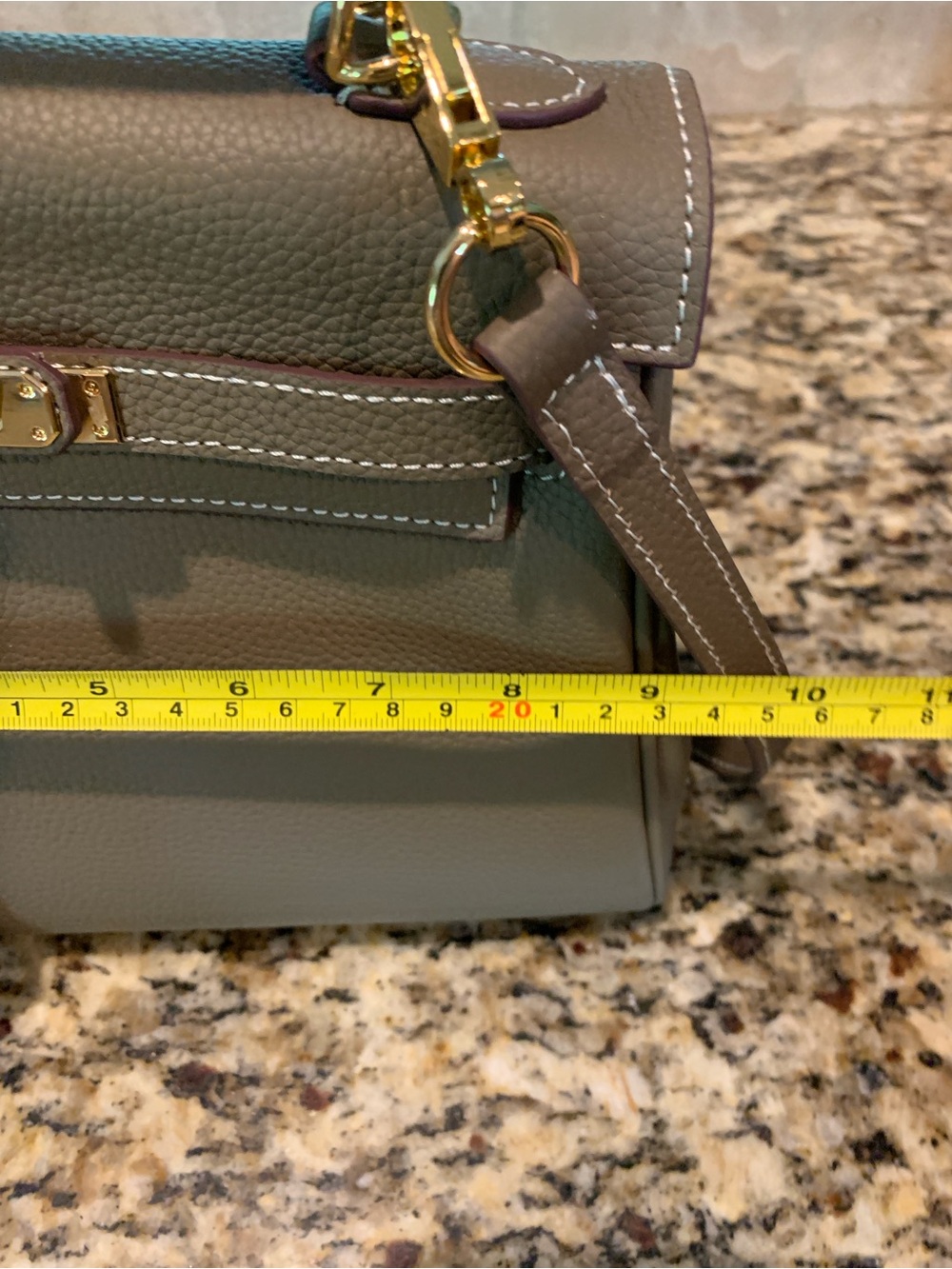 Designer Inspired Taupe Crossbody New - Picture 6 of 7